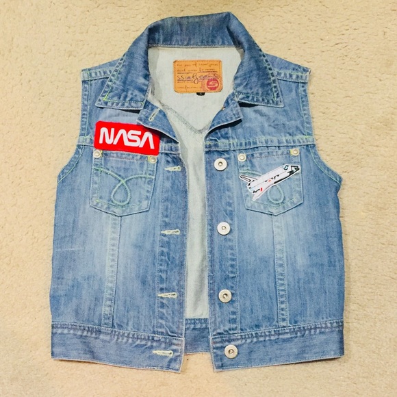 nasa patch denim jacket